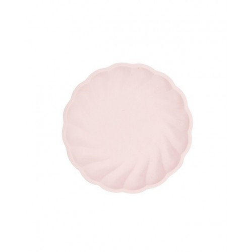 -  6 PLATOS FORMA VERT ROSA 18,8CM