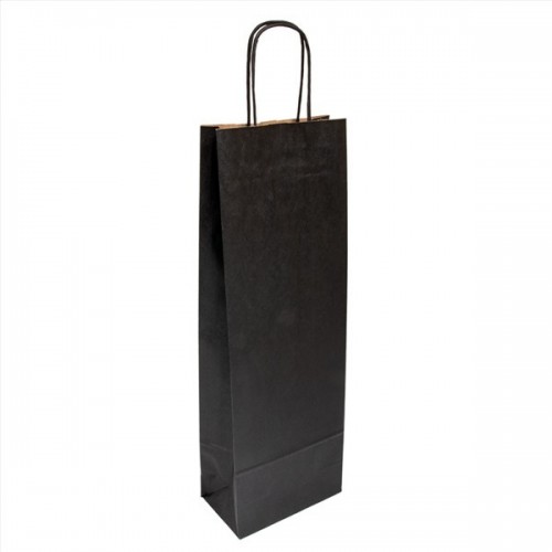 BOLSA 1 BOTELLA NEGRO 14 8X40CM