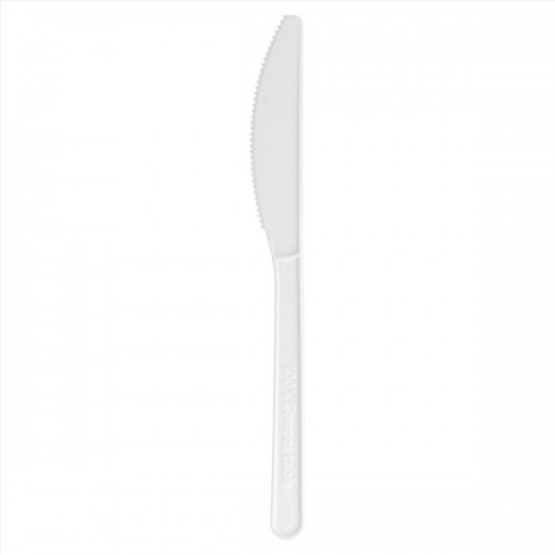   50 CUCHILLOS CPLA BLANCO 18CM