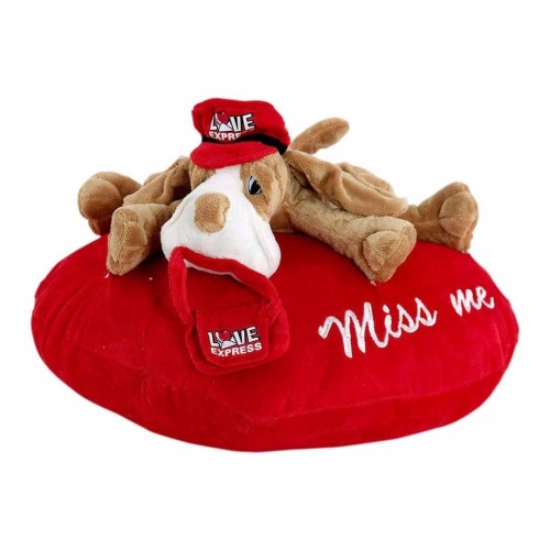 COJIN PELUCHE PERRO CARTERO C/CORAZON