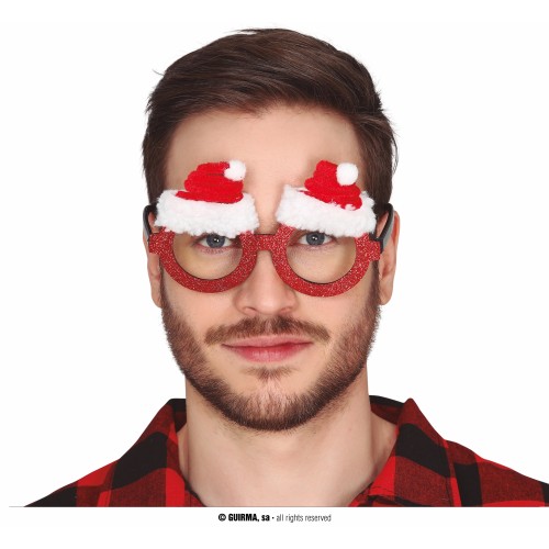 GAFAS GLITTER ROJO GORRITOS PAPA NOEL