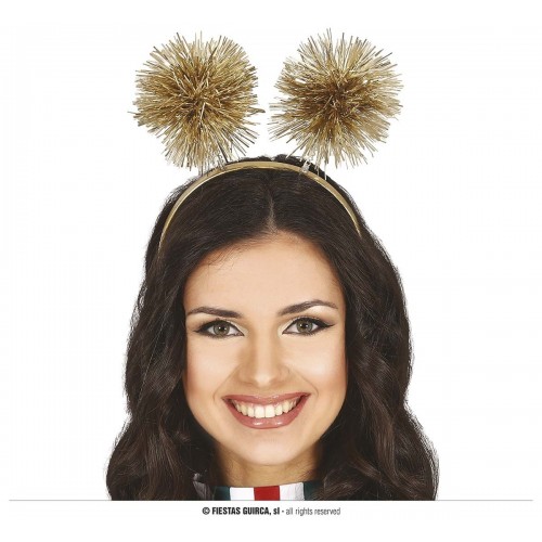   DIADEMA ANTENA POMPON ESPUM  ORO