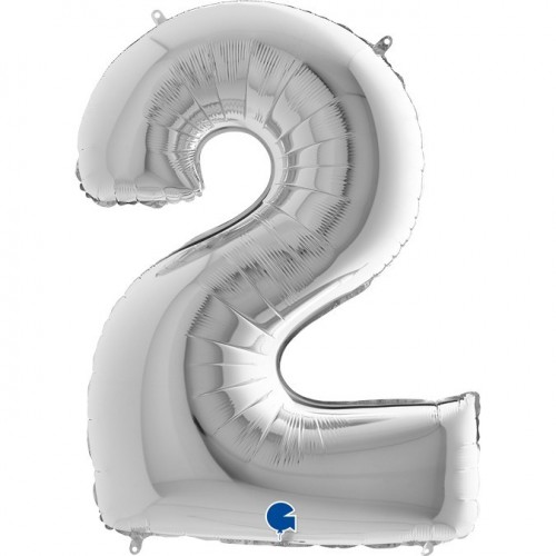   GLOBO 40" FOIL FORMA N2 PLATA