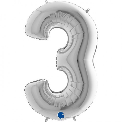   GLOBO 40" FOIL FORMA N3 PLATA