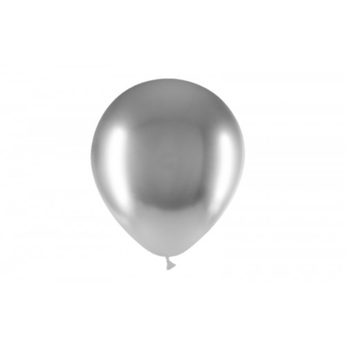   25 GLOBOS 12" 112B02 BRILL PLATA