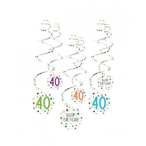 KIT 6 TIRAS ESPIRAL BIRTHADY CONFETI 40