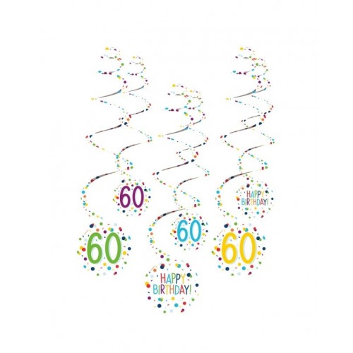 KIT 6 TIRAS ESPIRAL BIRTHADY CONFETI 60