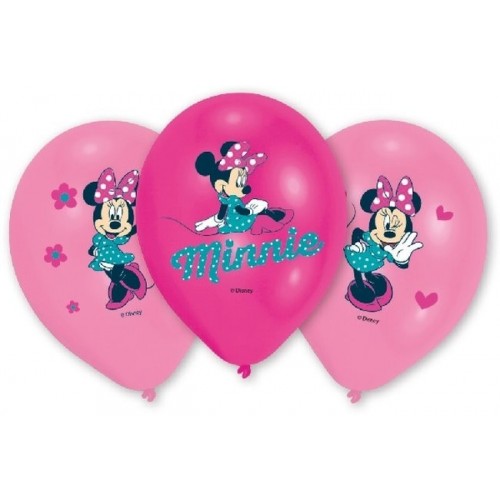  6 GLOBOS 11" LATEX MINNIE