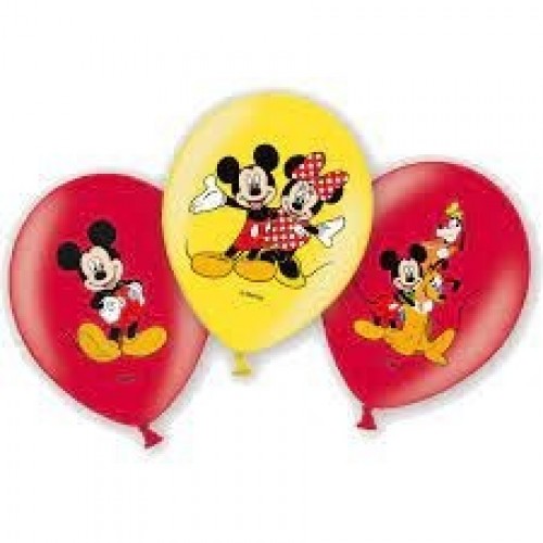   6 GLOBOS 11" LATEX MICKEY
