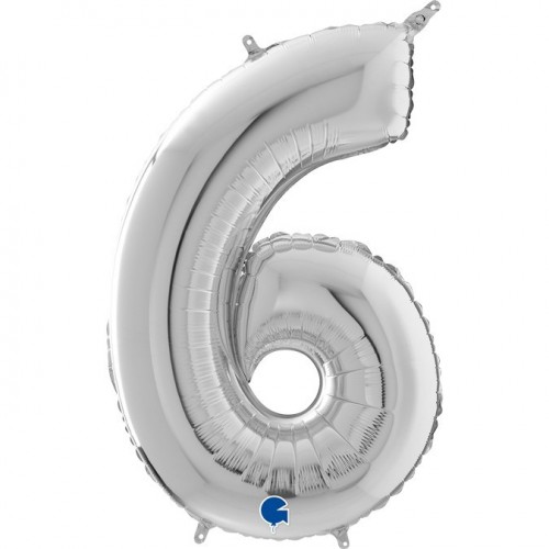   GLOBO 40" FOIL FORMA N6 PLATA