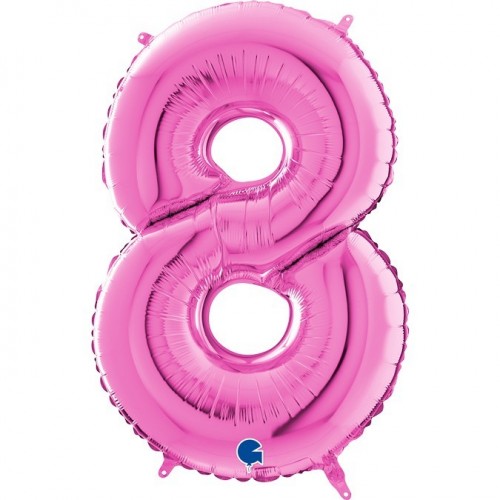  GLOBO 40" FOIL FORMA N8 FUCSIA