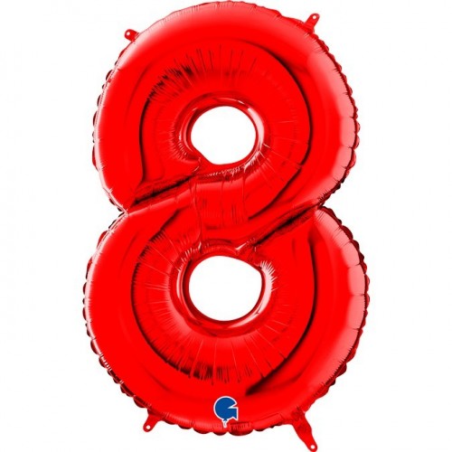   GLOBO 40" FOIL FORMA N8 ROJO