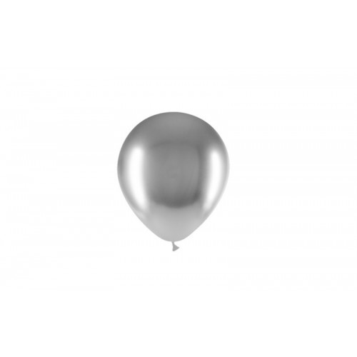   100 GLOBOS 5" 45B02 BRILL PLATA
