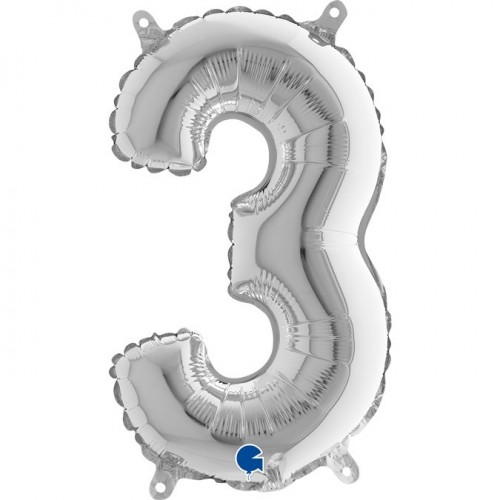   GLOBO 14" FOIL FORMA N3 PLATA