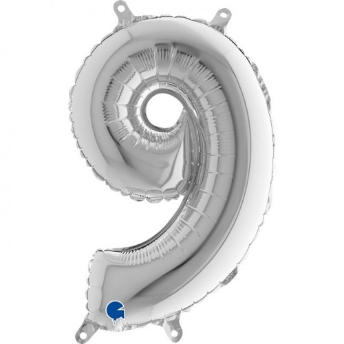   GLOBO 14" FOIL FORMA N9 PLATA