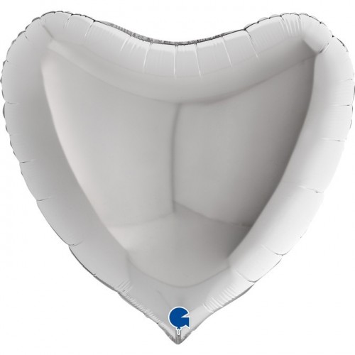   GLOBO 36" FOIL CORAZON PLATA