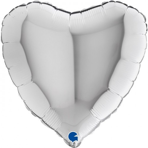   GLOBO 18" FOIL CORAZON PLATA