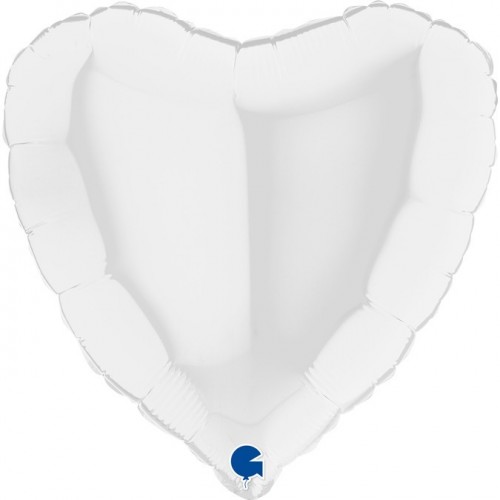   GLOBO 18" FOIL CORAZON BLANCO