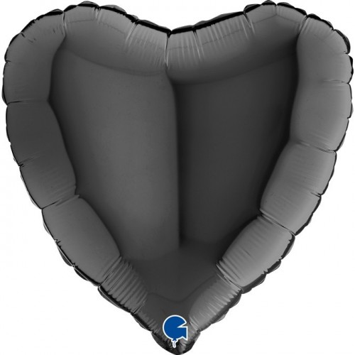   GLOBO 18" FOIL CORAZON NEGRO