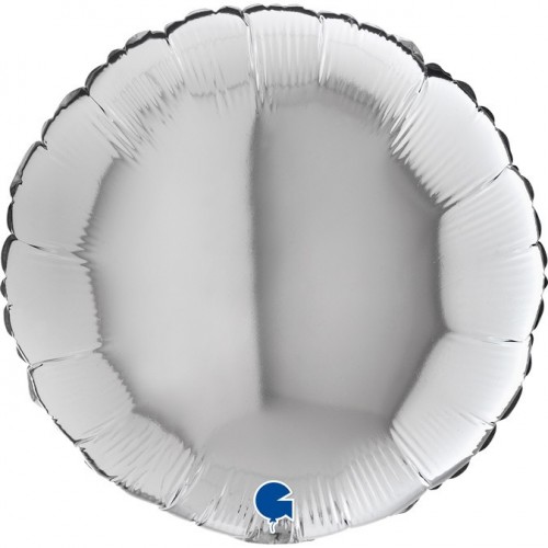   GLOBO 18" FOIL REDONDO PLATA