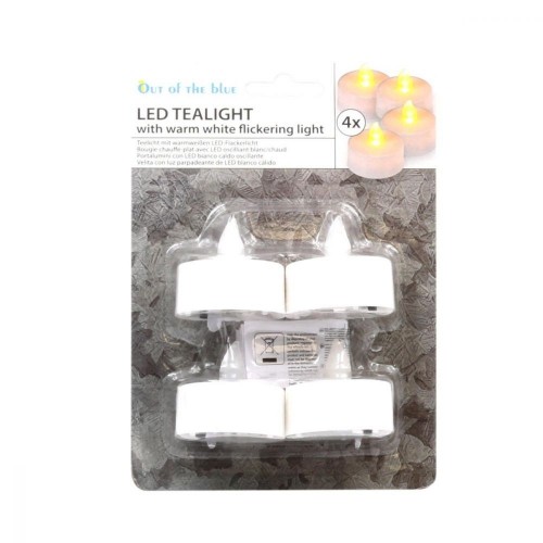   4 VELAS LUZ LED BLANCO CALIDO 4CM