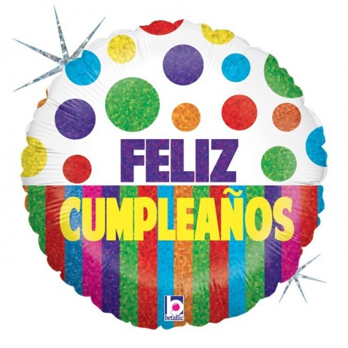 GLOBO 18" FOIL FELIZ CUMPLEAÑOS TOPOS