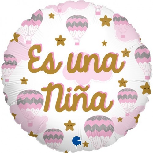 GLOBO 18"  FOIL  ES UNA NIÑA CON GLOBO