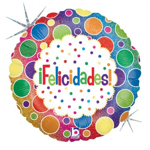 GLOBO 18" FOIL REDONDO FELICIDADES