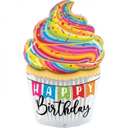 GLOBO 60" FOIL FORMA CUPCAKE BIRTHDAY