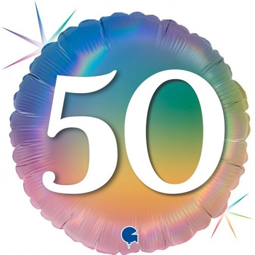 GLOBO 18" FOIL RND N50 MULTICOLOR