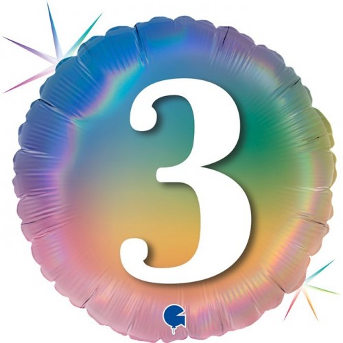 GLOBO 18" FOIL RND N3 MULTICOLOR
