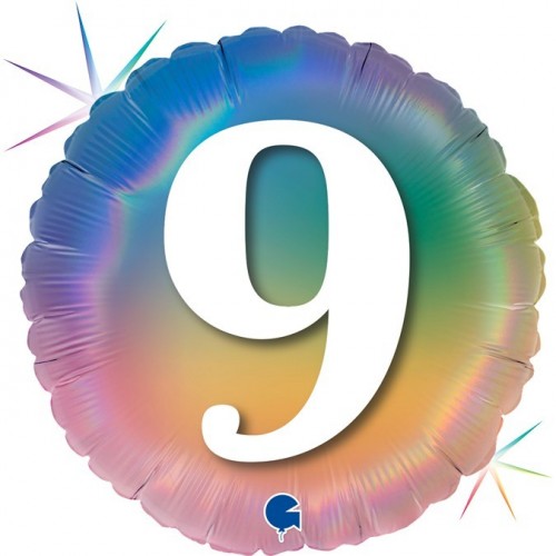 GLOBO 18" FOIL RND N9 MULTICOLOR