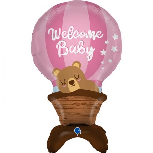 GLOBO 38" FOIL FORMA CESTA OSO NIÑA