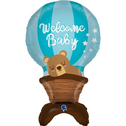 GLOBO 38" FOIL FORMA CESTA NIÑO OSO