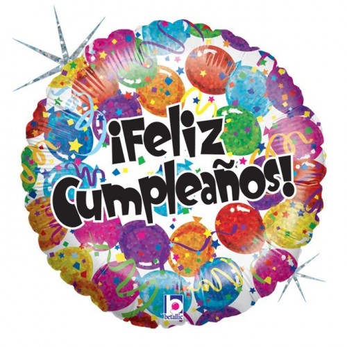 GLOBO 18" FOIL FORMA REDONDO FELIZ CUM