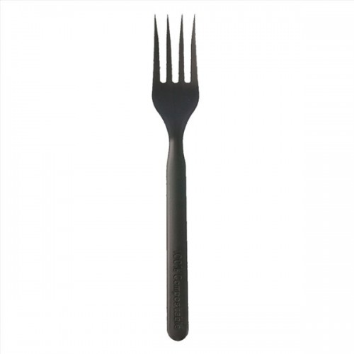   50 TENEDORES CPLA NEGRO  17CM