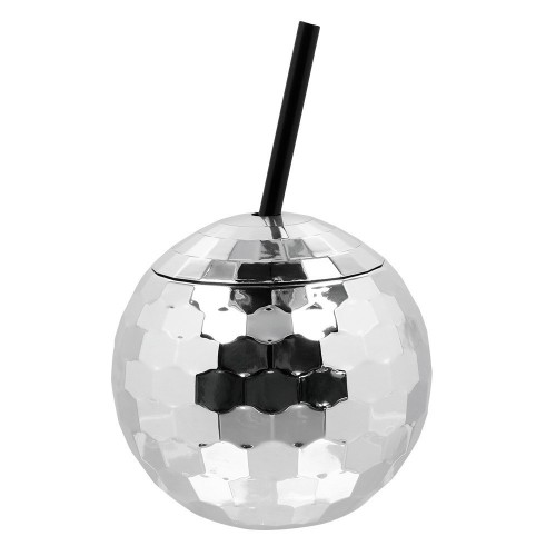   VASO BOLA DISCO C/PAJIT PLATA 650M