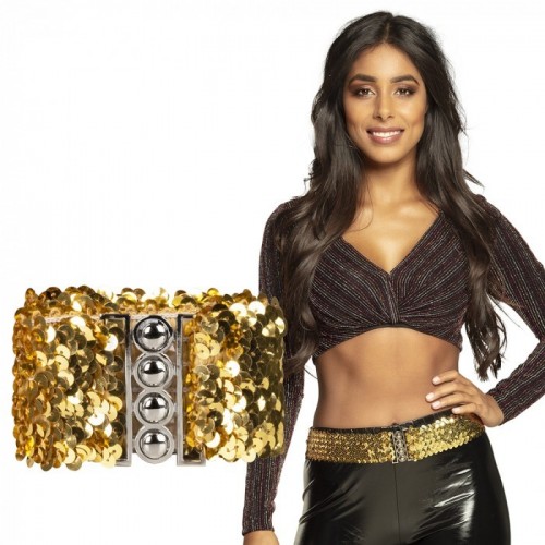   CINTURON LENTEJUELAS ORO 60CM