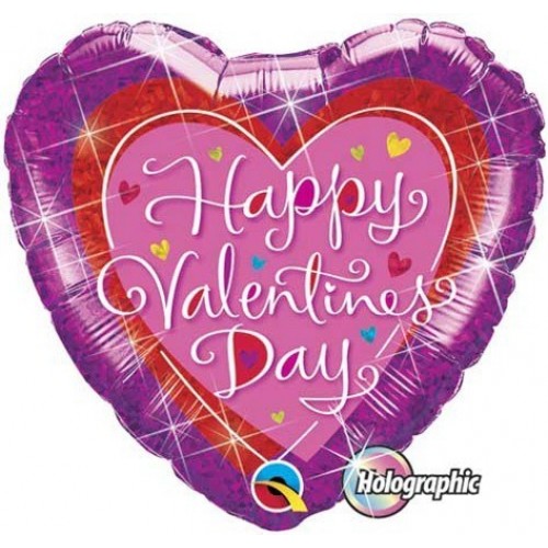 GLOBO 18" FOIL CORAZON HAPPY VALENTIN