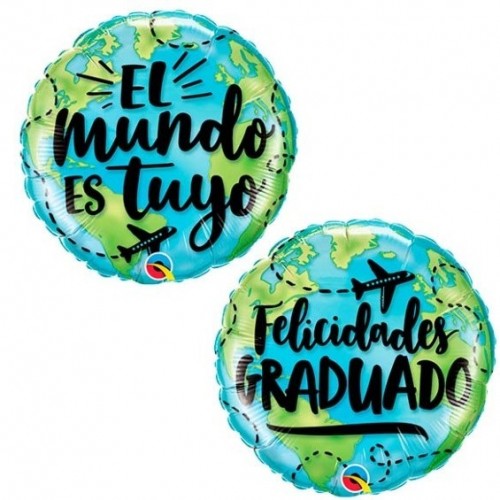 GLOBO 18" FOIL RND FELICIDADES GRADUAD