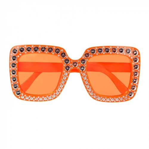   GAFAS NARANJA CON BRILLANTES