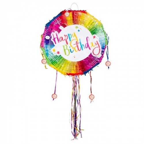 PIÑATA PALO MULTICOLOR HAPPY BIRTHDAY