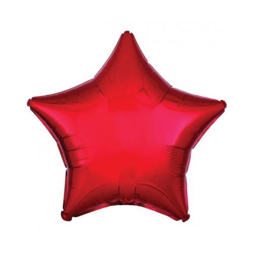   GLOBO 19" FOIL ESTRELLA ROJO METAL