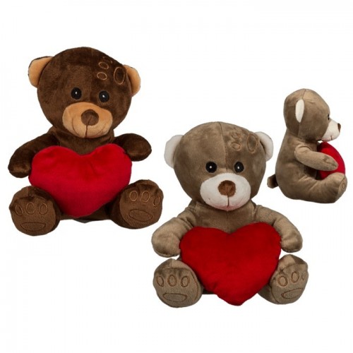 OSO PELUCHE CON CORAZON ROJO 16CM