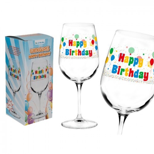 COPA VINO HAPPY BIRTHDAY  500ML 21,8CM