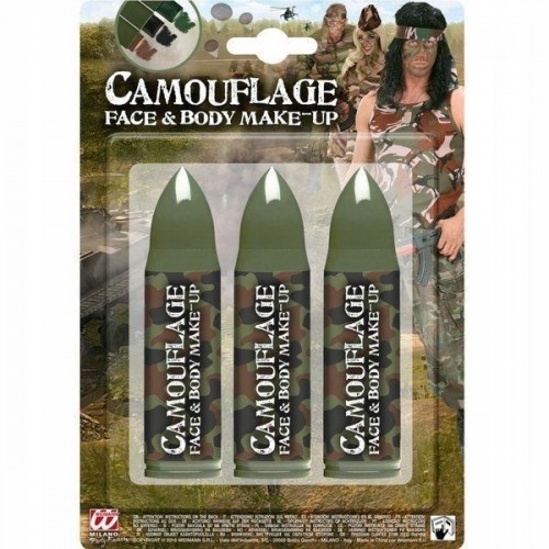 SET 3 MAQUILLAJE CARA Y CUERPO CAMUFLAJ