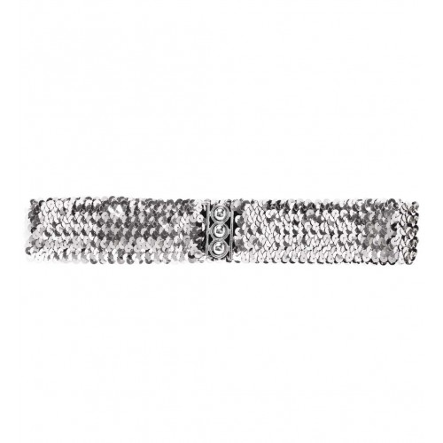 CINTURON PLATEADO CON LENTEJUELAS
