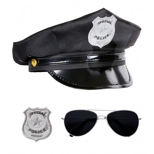 SET POLICIA GORRO GAFAS PLACA