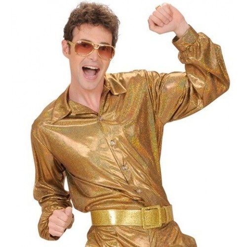   CAMISA T-M/L ORO HOLOGRAF AÑOS 70