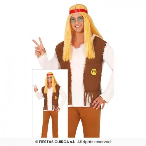 DISFRAZ T-XXL HIPPIE FLORES HOMBRE